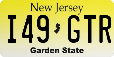 NJ license plate I49GTR