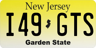 NJ license plate I49GTS