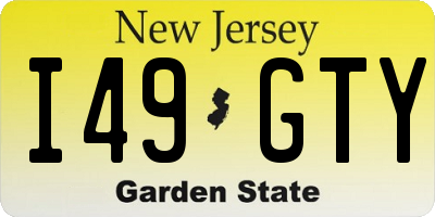 NJ license plate I49GTY