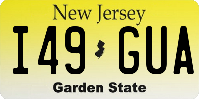 NJ license plate I49GUA