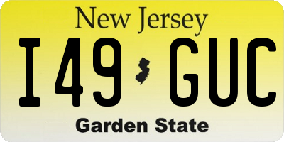 NJ license plate I49GUC