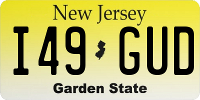 NJ license plate I49GUD