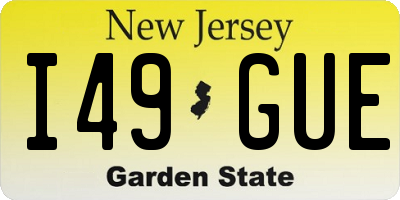 NJ license plate I49GUE