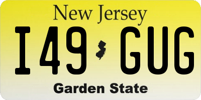 NJ license plate I49GUG