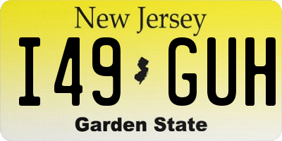 NJ license plate I49GUH