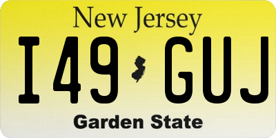 NJ license plate I49GUJ