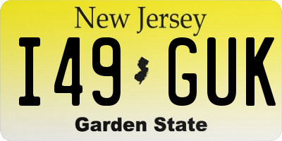 NJ license plate I49GUK