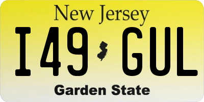 NJ license plate I49GUL