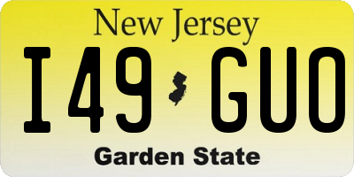 NJ license plate I49GUO