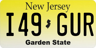 NJ license plate I49GUR