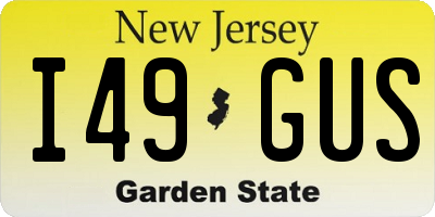 NJ license plate I49GUS