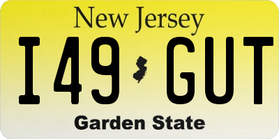 NJ license plate I49GUT