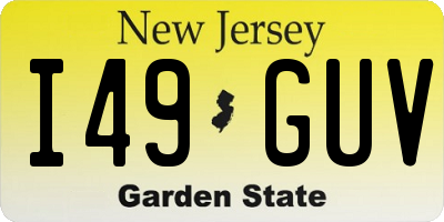 NJ license plate I49GUV