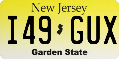 NJ license plate I49GUX