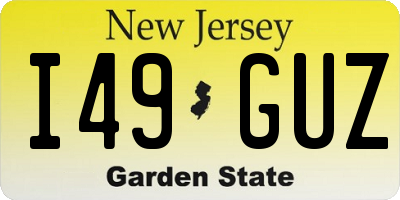 NJ license plate I49GUZ