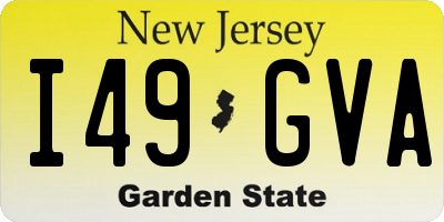 NJ license plate I49GVA