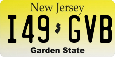 NJ license plate I49GVB
