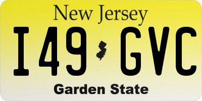 NJ license plate I49GVC