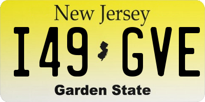NJ license plate I49GVE