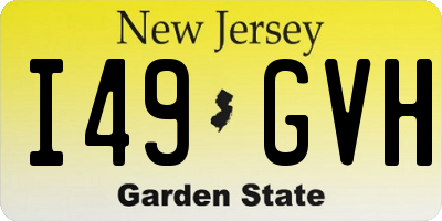 NJ license plate I49GVH
