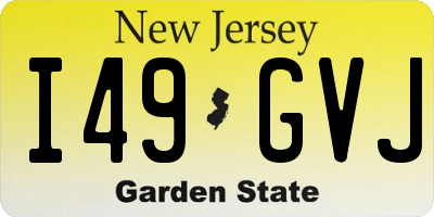 NJ license plate I49GVJ