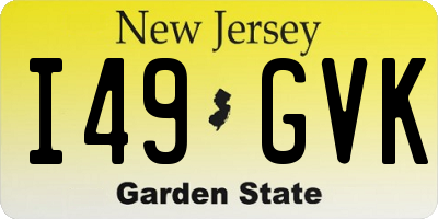 NJ license plate I49GVK