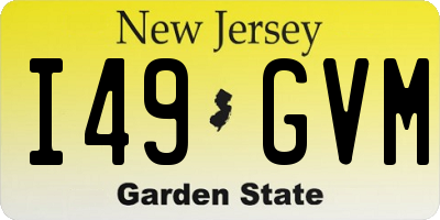 NJ license plate I49GVM