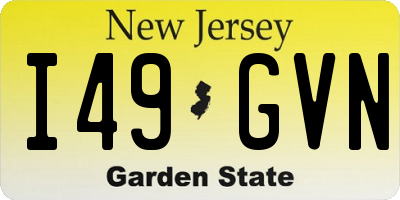 NJ license plate I49GVN