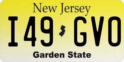 NJ license plate I49GVO