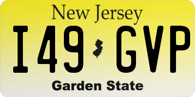 NJ license plate I49GVP