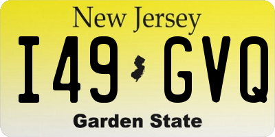 NJ license plate I49GVQ