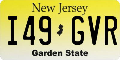 NJ license plate I49GVR