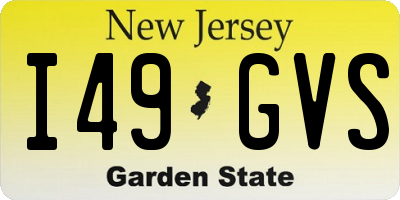 NJ license plate I49GVS
