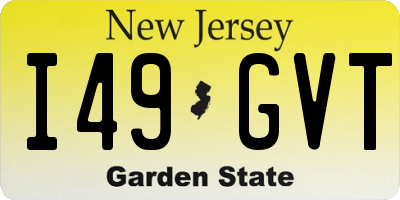 NJ license plate I49GVT
