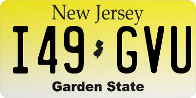 NJ license plate I49GVU