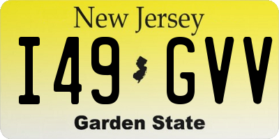 NJ license plate I49GVV