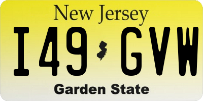 NJ license plate I49GVW