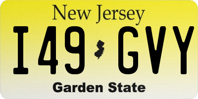 NJ license plate I49GVY