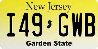 NJ license plate I49GWB
