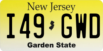 NJ license plate I49GWD