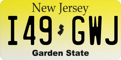 NJ license plate I49GWJ