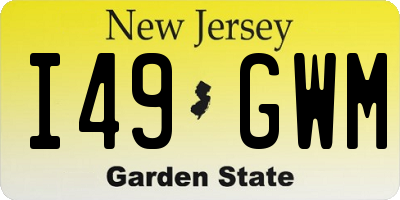 NJ license plate I49GWM