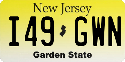 NJ license plate I49GWN