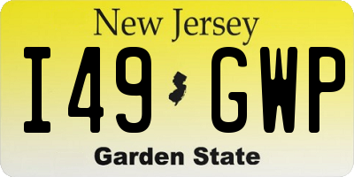 NJ license plate I49GWP