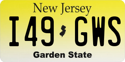 NJ license plate I49GWS