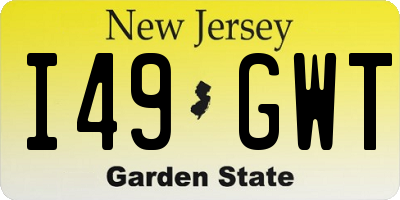 NJ license plate I49GWT