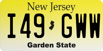 NJ license plate I49GWW