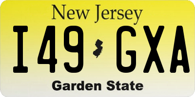 NJ license plate I49GXA