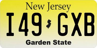 NJ license plate I49GXB