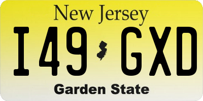 NJ license plate I49GXD